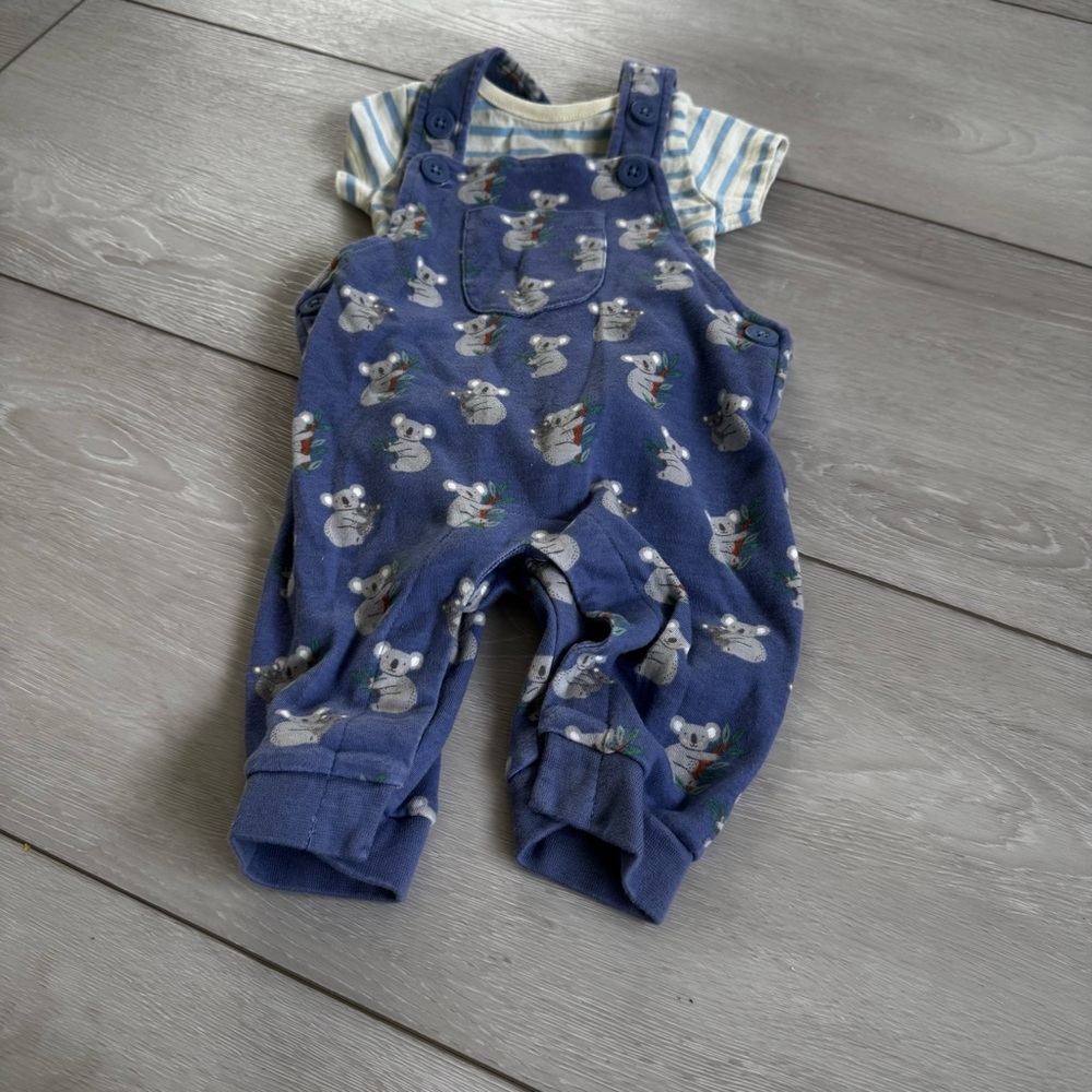 JoJo Maman Bebe Blue Koala Print Overalls